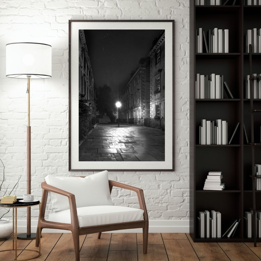 Quiet Elegance under the Streetlight in Bath