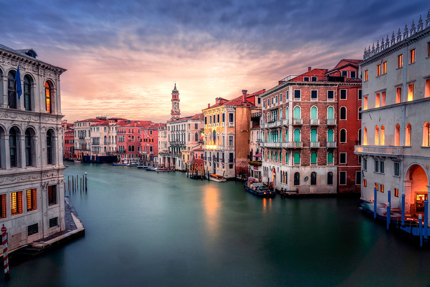 Stillness at Sunrise, at sunrise, with warm light