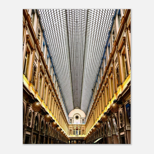 The Majestic Arcade, in Brussels, Belgium, with light on wood