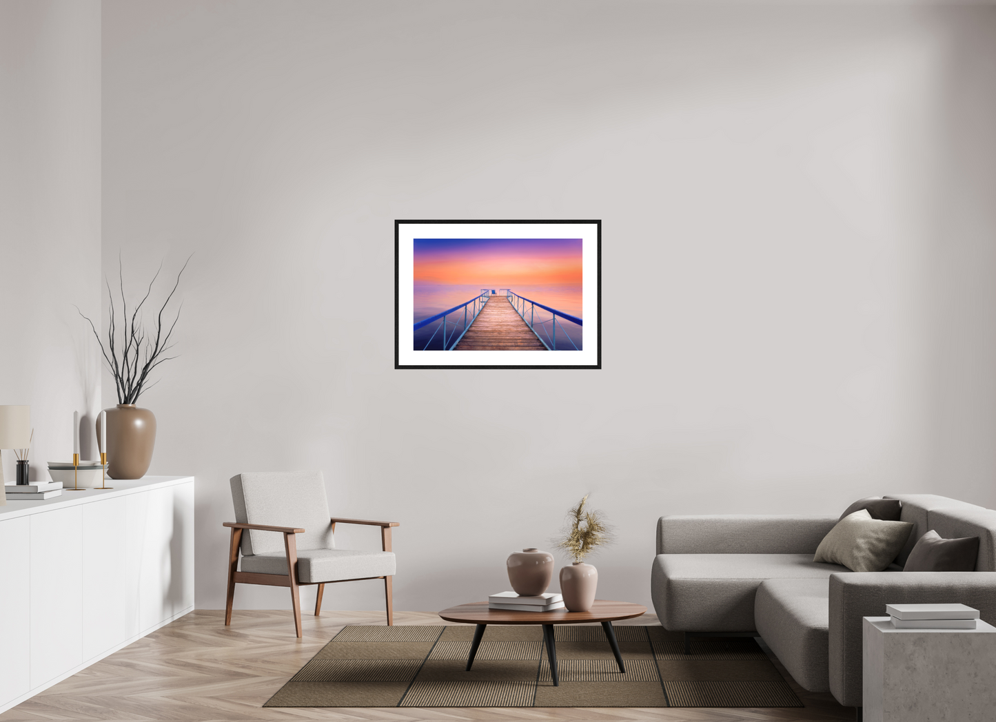 90 x 60 cm, Framed Fine Art Solitude at Sunset