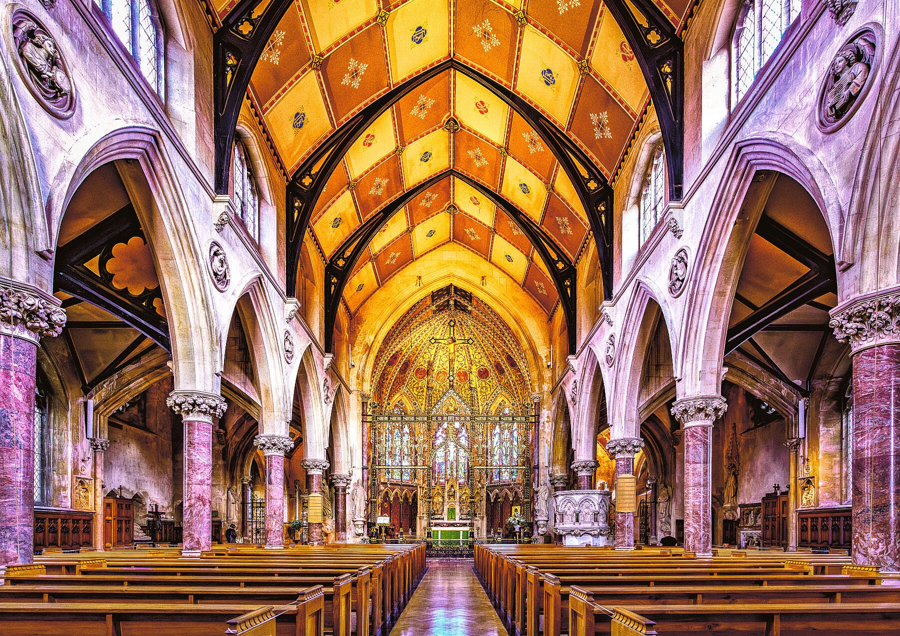The interior of the Saint John's Catholic Church in Bath.