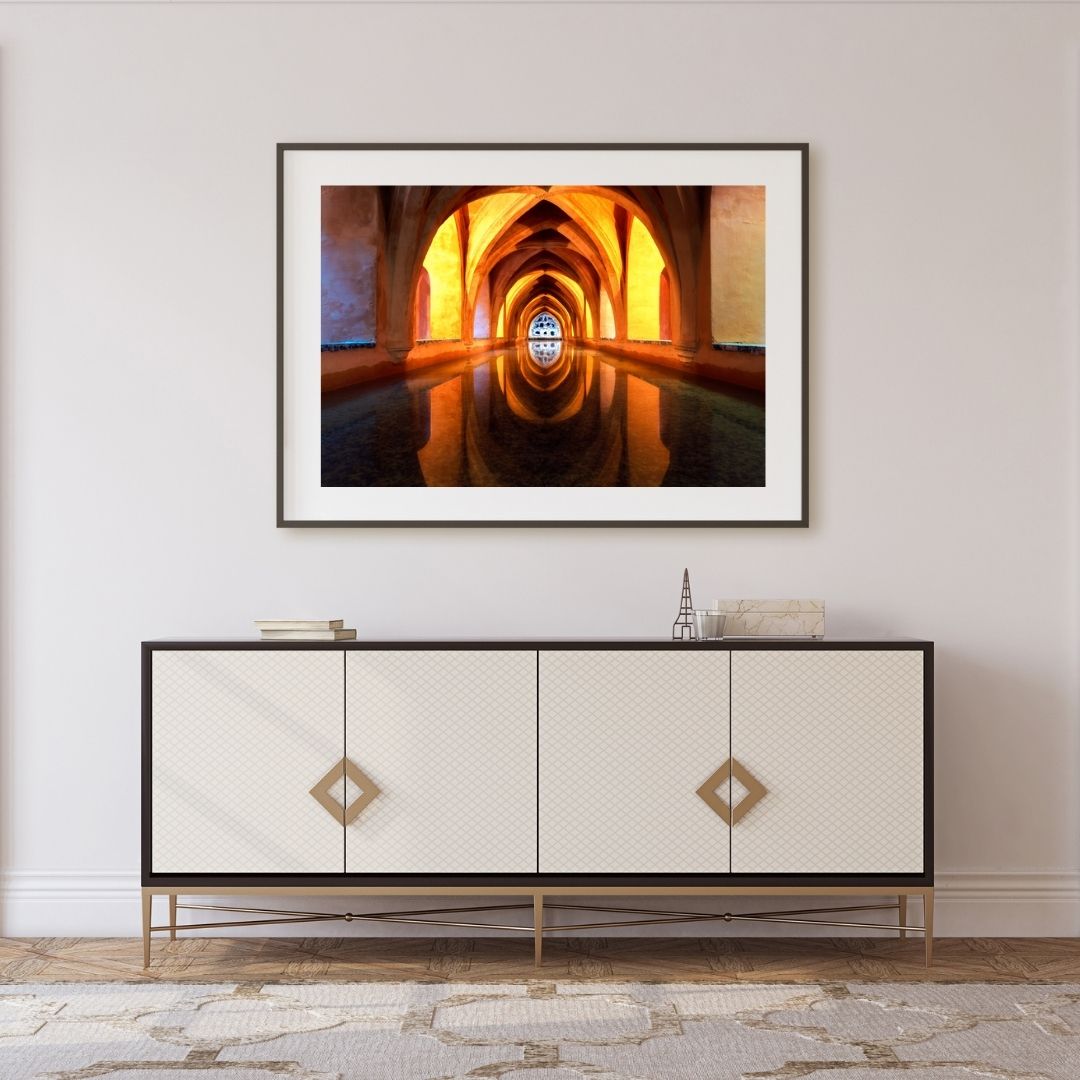 Maria de Padilla Baths framed in a room