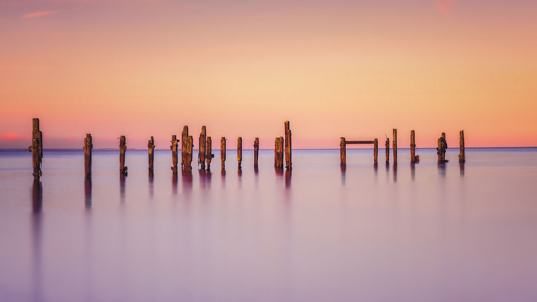 Swanage old pier at sunset - a fine art long exposure