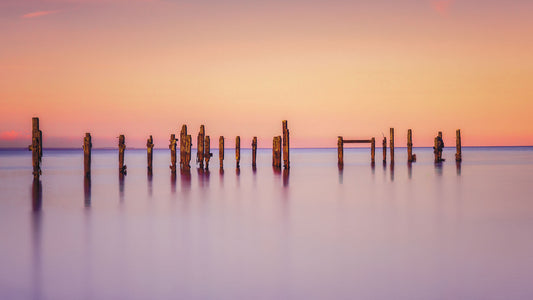 Swanage old pier at sunset - a fine art long exposure