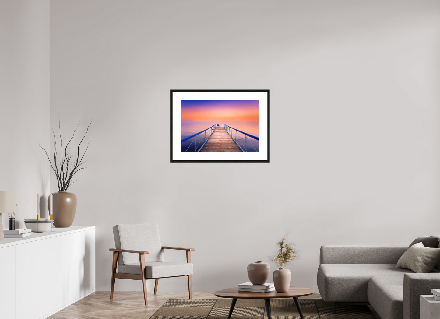 75 x 50 cm, Framed Fine Art Solitude at Sunset