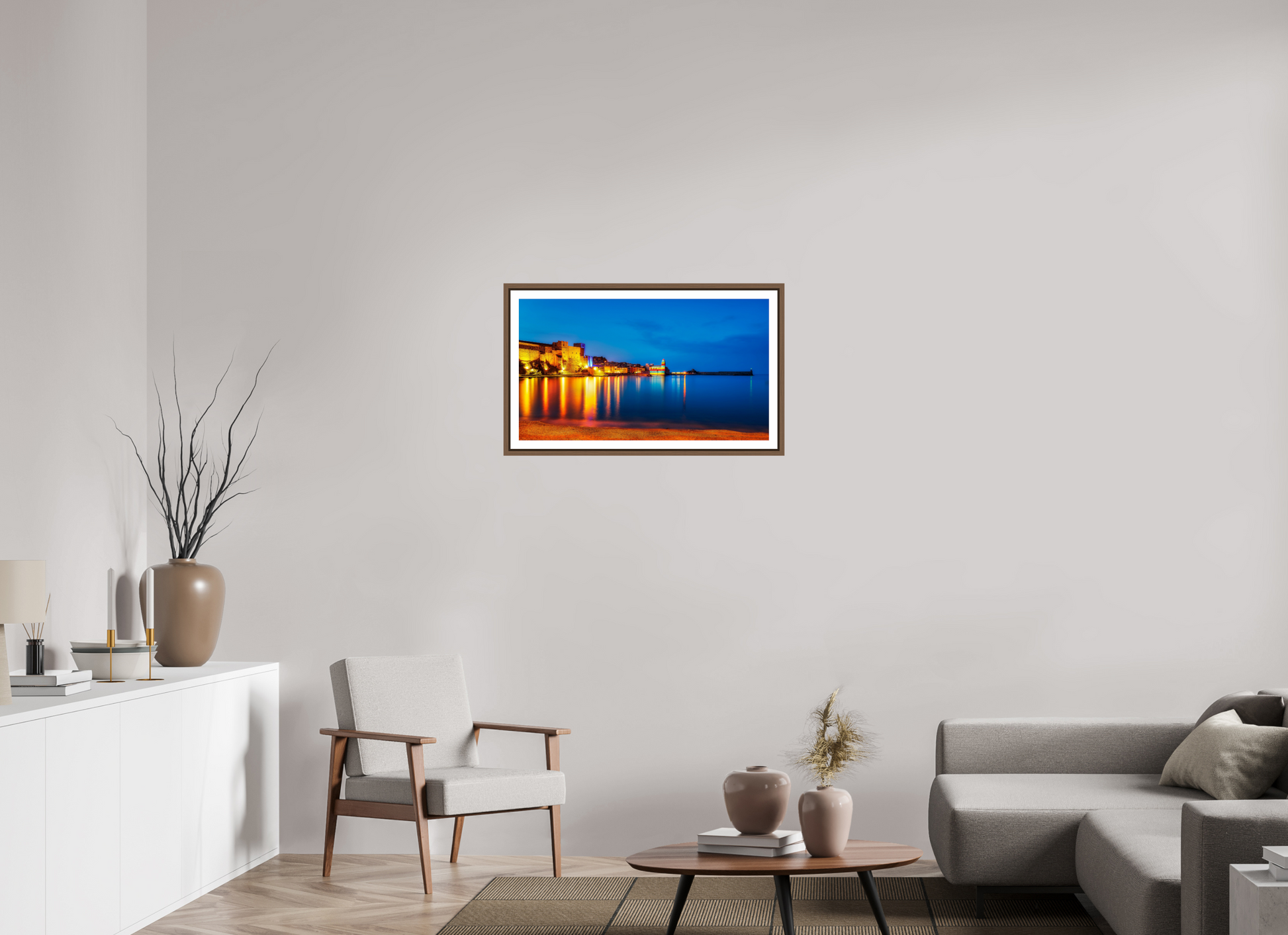 80 x 45 cm, Colour Photo Print under Acrylic Glass The Glow of Collioure