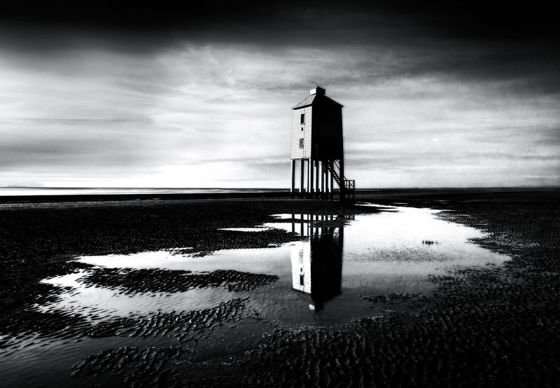 Lighthouse at Burnham on Sea, in Burnham, with light on wood
