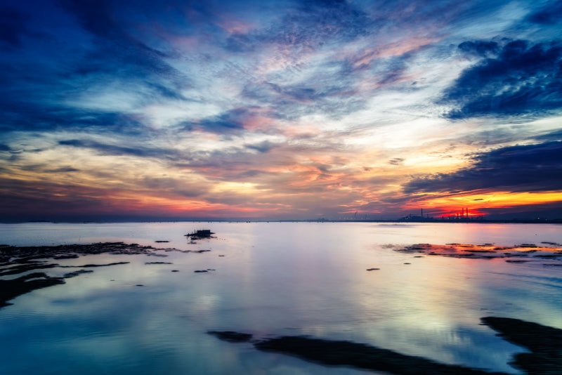 Stillness Before Venice, at sunset, in Venice, Italy, with calm water